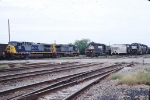 Radium Springs Coal train going through NS yard under the watchful eye of the competition